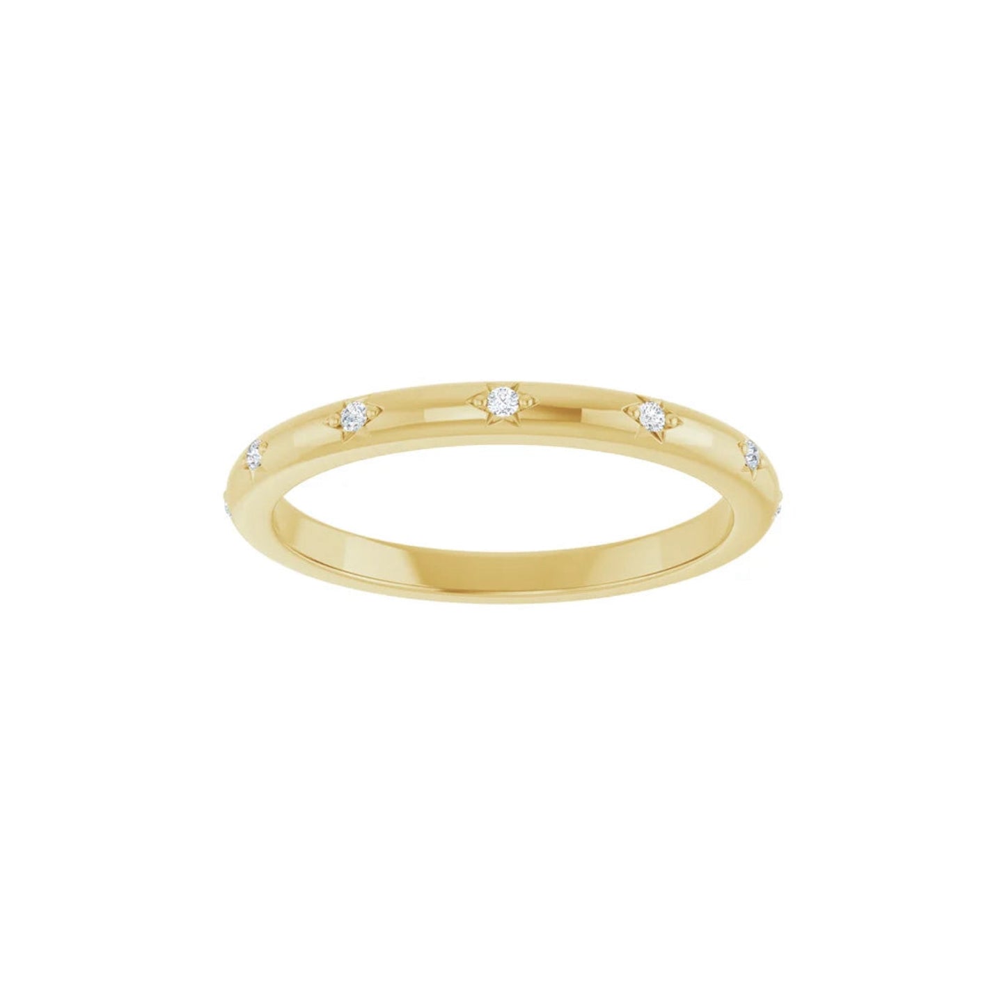 bead-set ring band - natural diamond