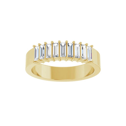 baguette wide band - grown diamond
