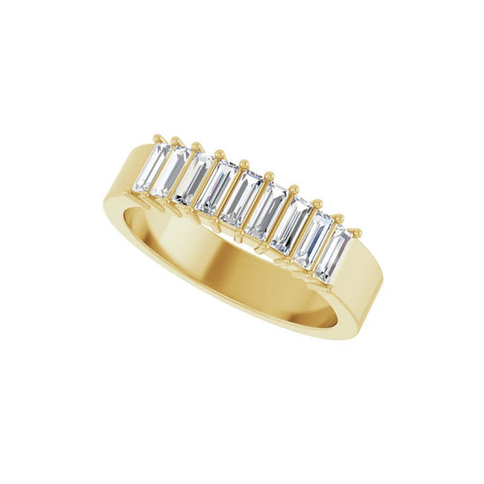 baguette wide band - grown diamond