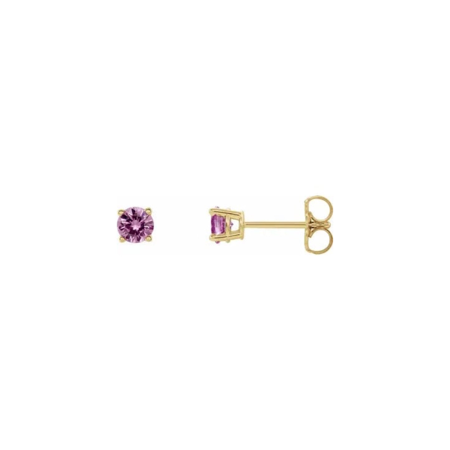 natural gem birthstone stud earrings - pink sapphire