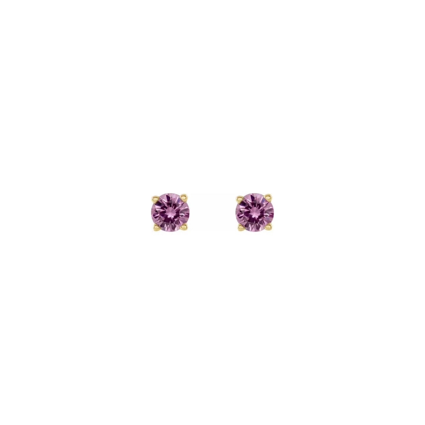 natural gem birthstone stud earrings - pink sapphire