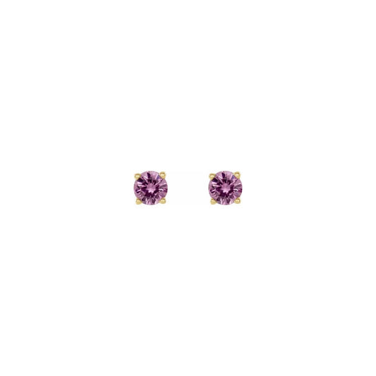 natural gem birthstone stud earrings - pink sapphire