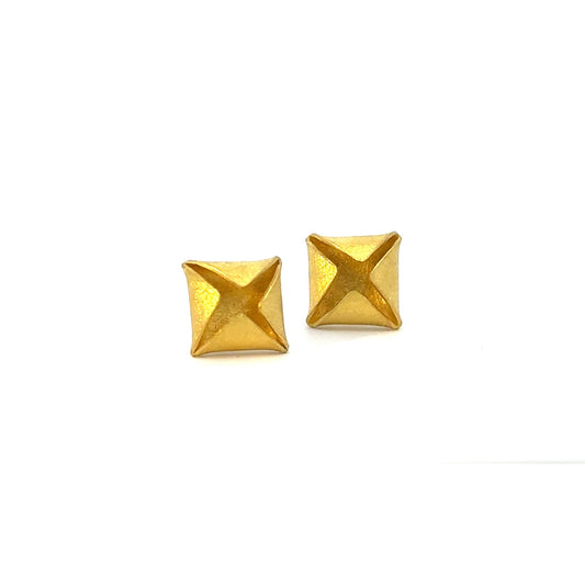 folded square post earrings