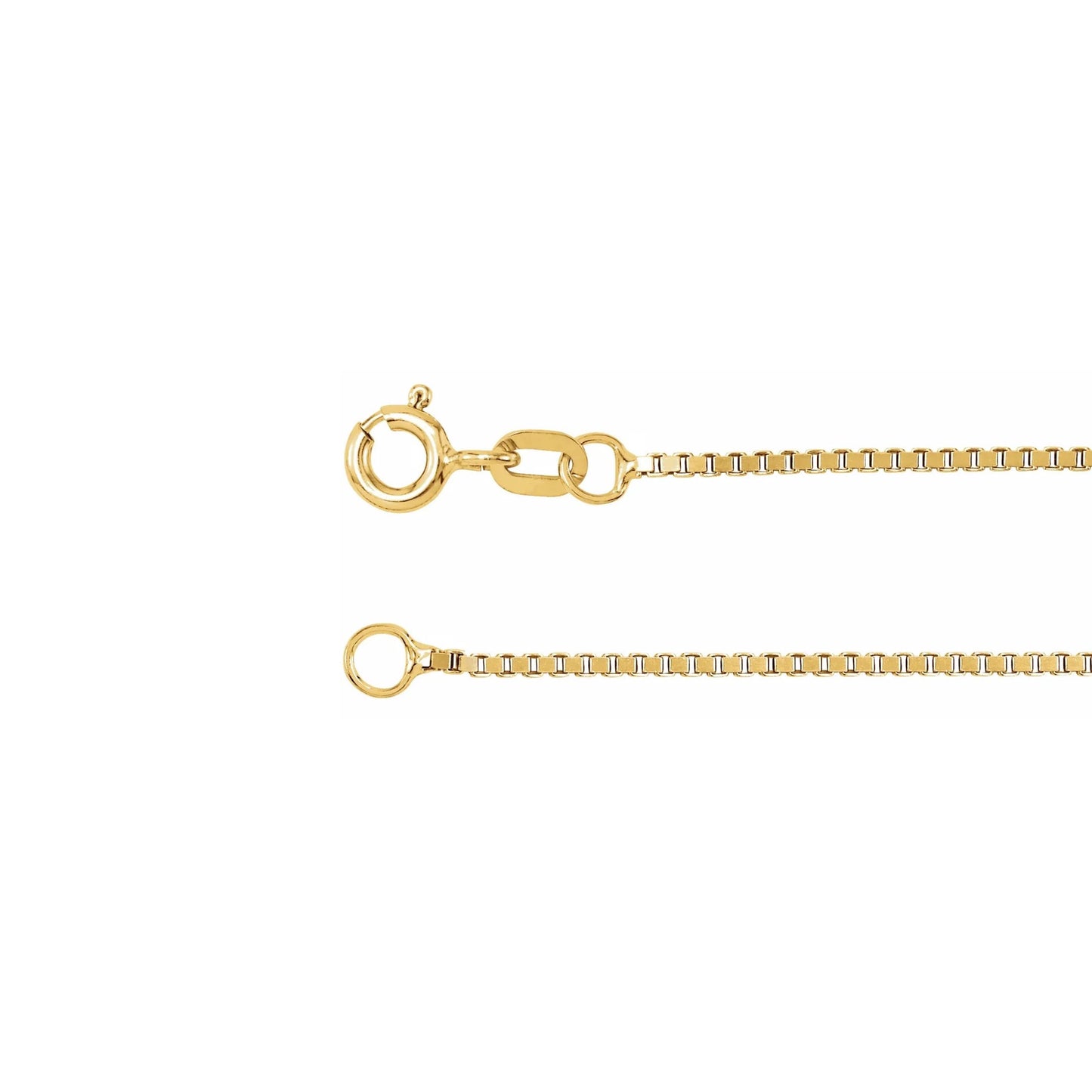 box chain gold necklace - 1mm