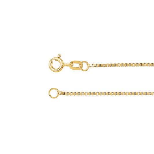 box chain gold bracelet - 1mm