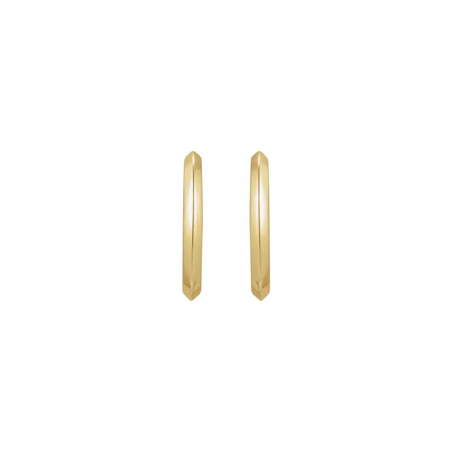 knife-edge gold post hoop earrings
