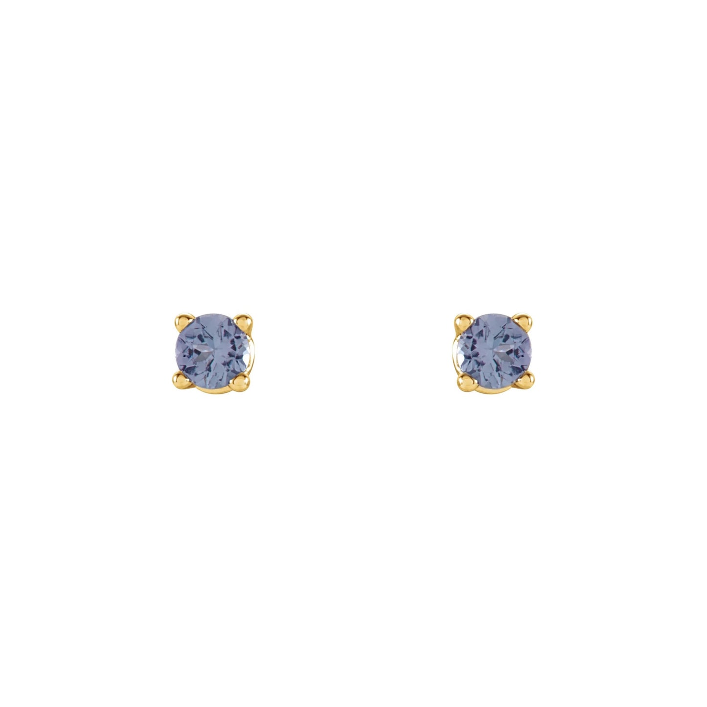 natural gem birthstone stud earrings - tanzanite
