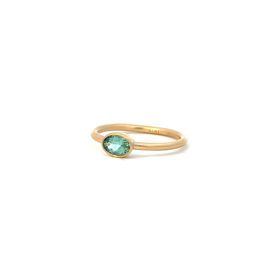 oval green tourmaline ring