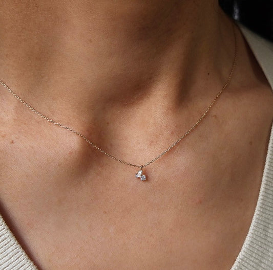 three buds necklace - diamond