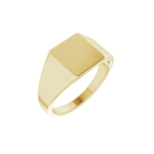 large square signet ring - 14k