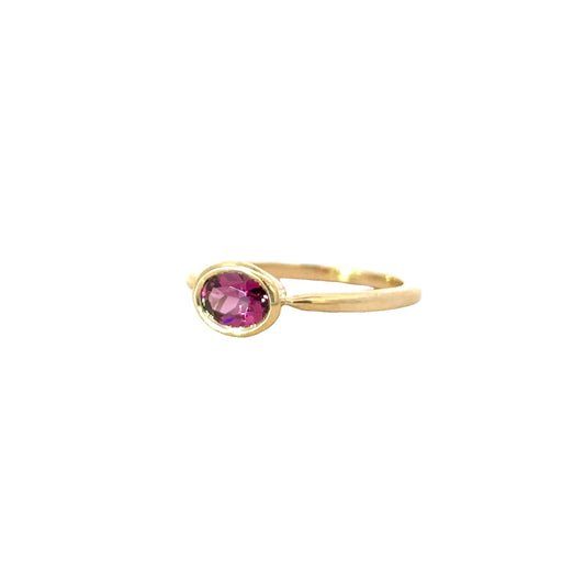 elara oval ring - rhodolite garnet