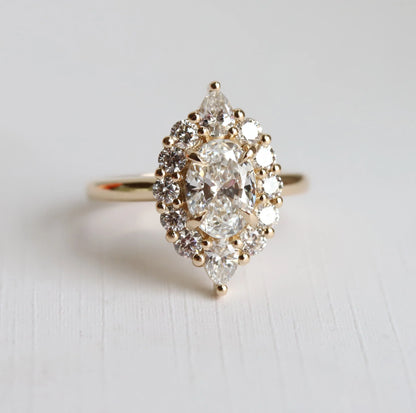 jazlyn oval ring - grown diamond