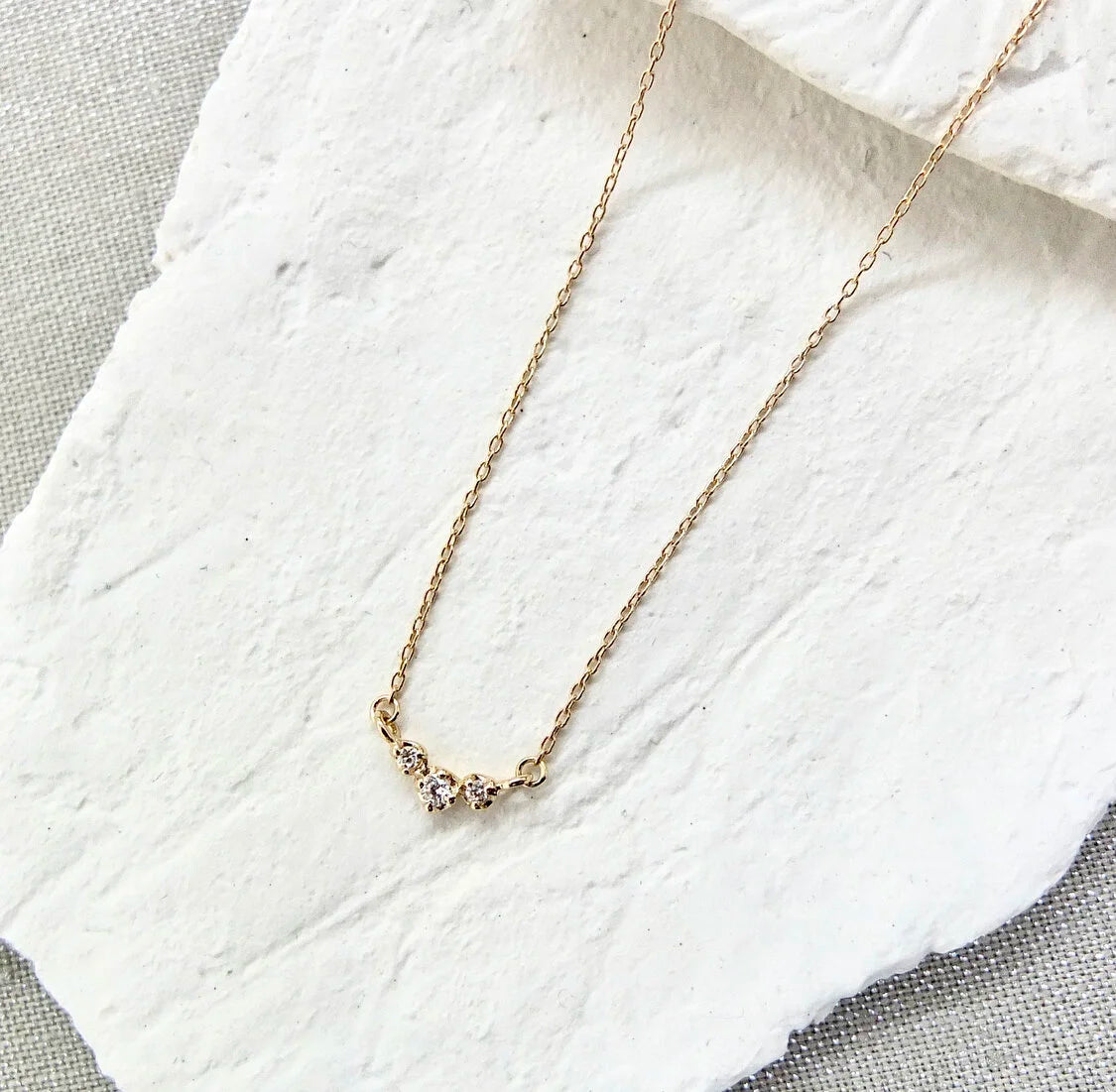 croissant necklace - natural diamond