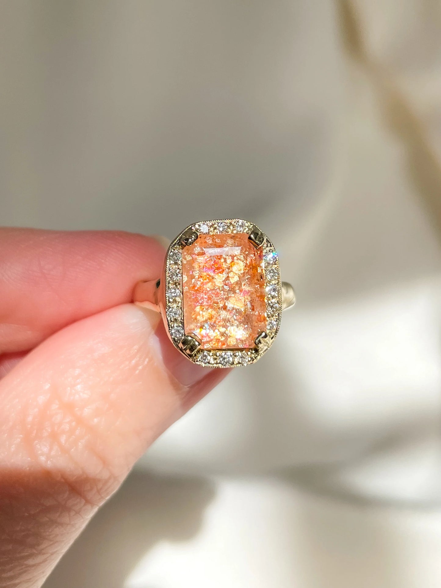 soleil sunstone diamond ring