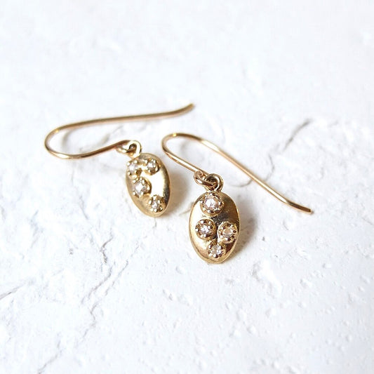 shield earrings - diamond