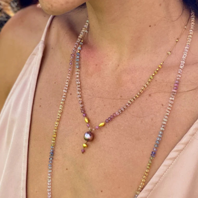 pastel sapphire lei necklace
