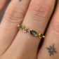 simple ring band - tsavorite garnet + diamond + sapphire + tourmaline
