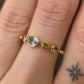 simple ring band - diamond + sapphire + sapphire + chrysoberyl