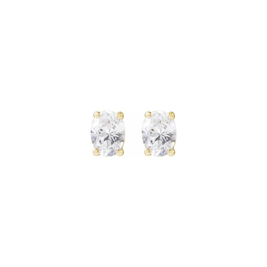 oval stud earrings - grown diamond