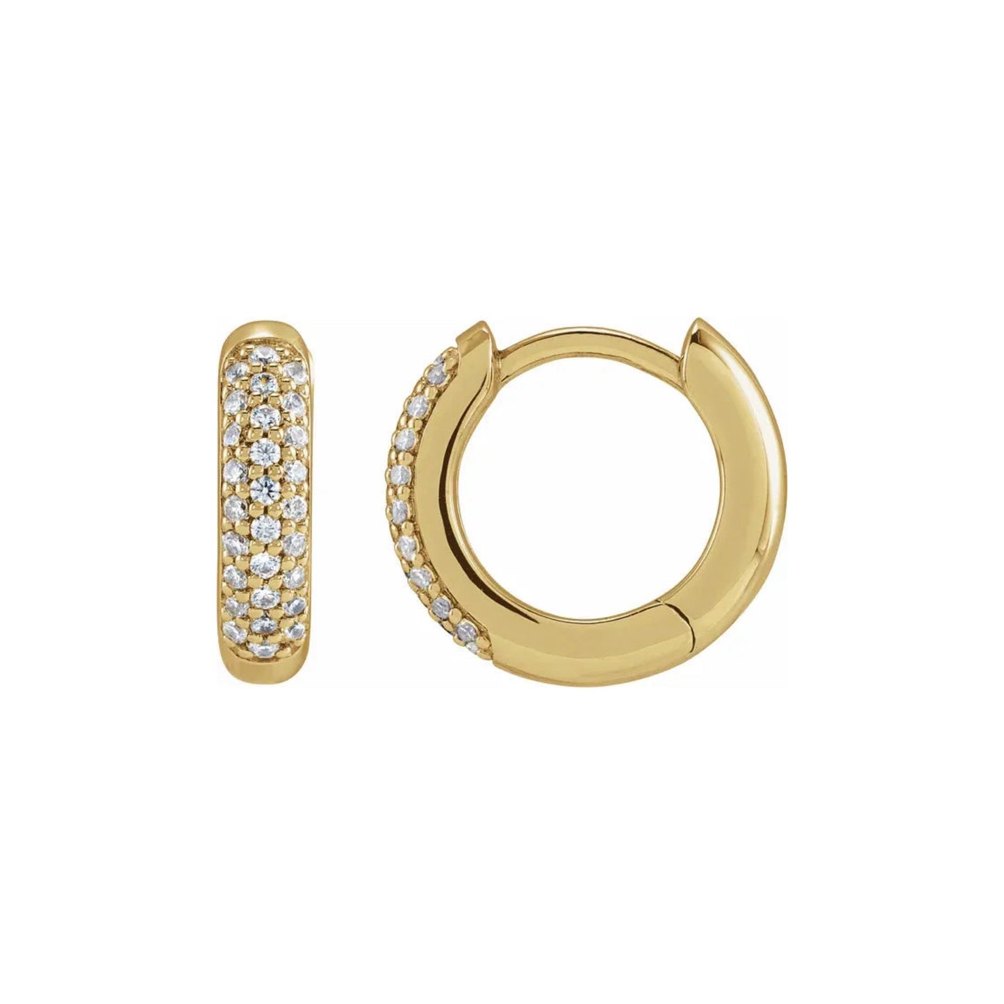 pavé hoop earrings - grown diamond