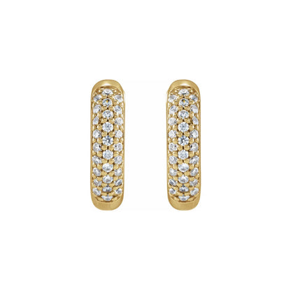 pavé hoop earrings - grown diamond