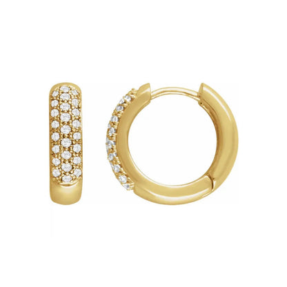 chunky pavé hoop earrings - grown diamond