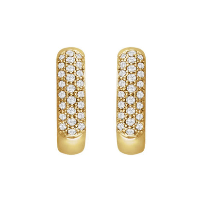 chunky pavé hoop earrings - grown diamond