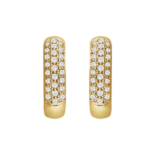 chunky pavé hoop earrings - grown diamond