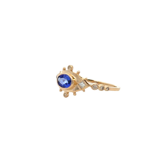 tanzanite & diamond eye ring