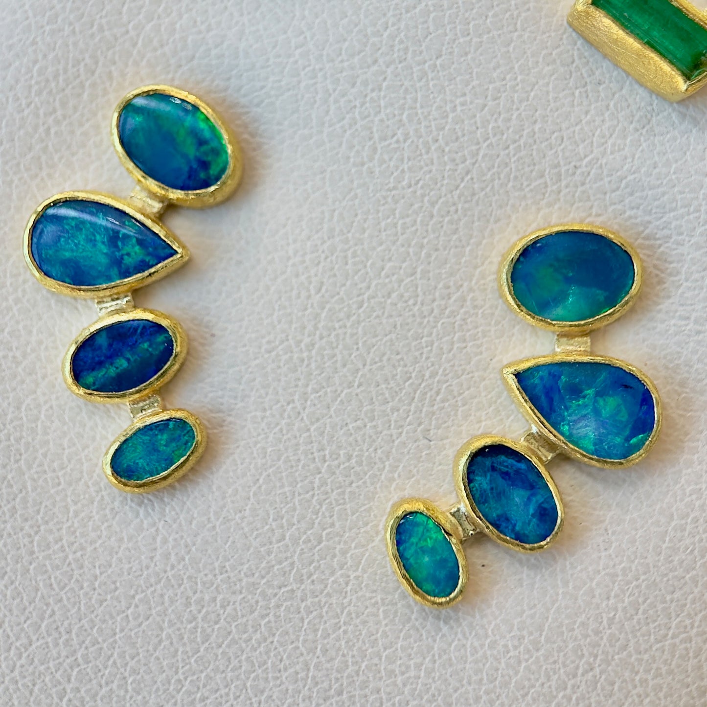 australian opal crawler stud earrings
