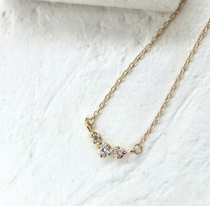 croissant necklace - natural diamond