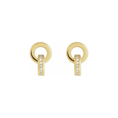 circle drop stud earrings - natural diamond