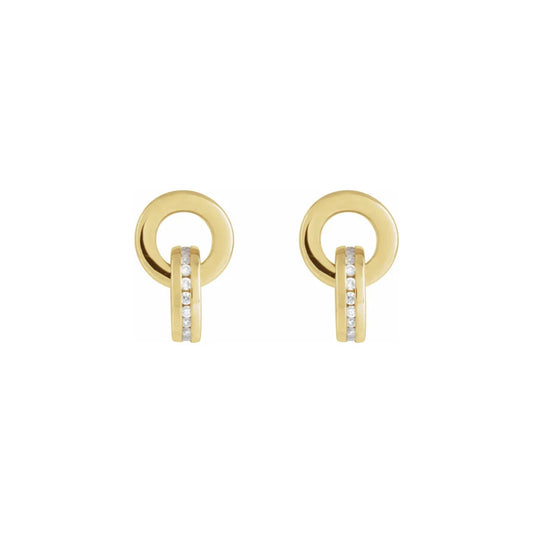 circle drop stud earrings - natural diamond