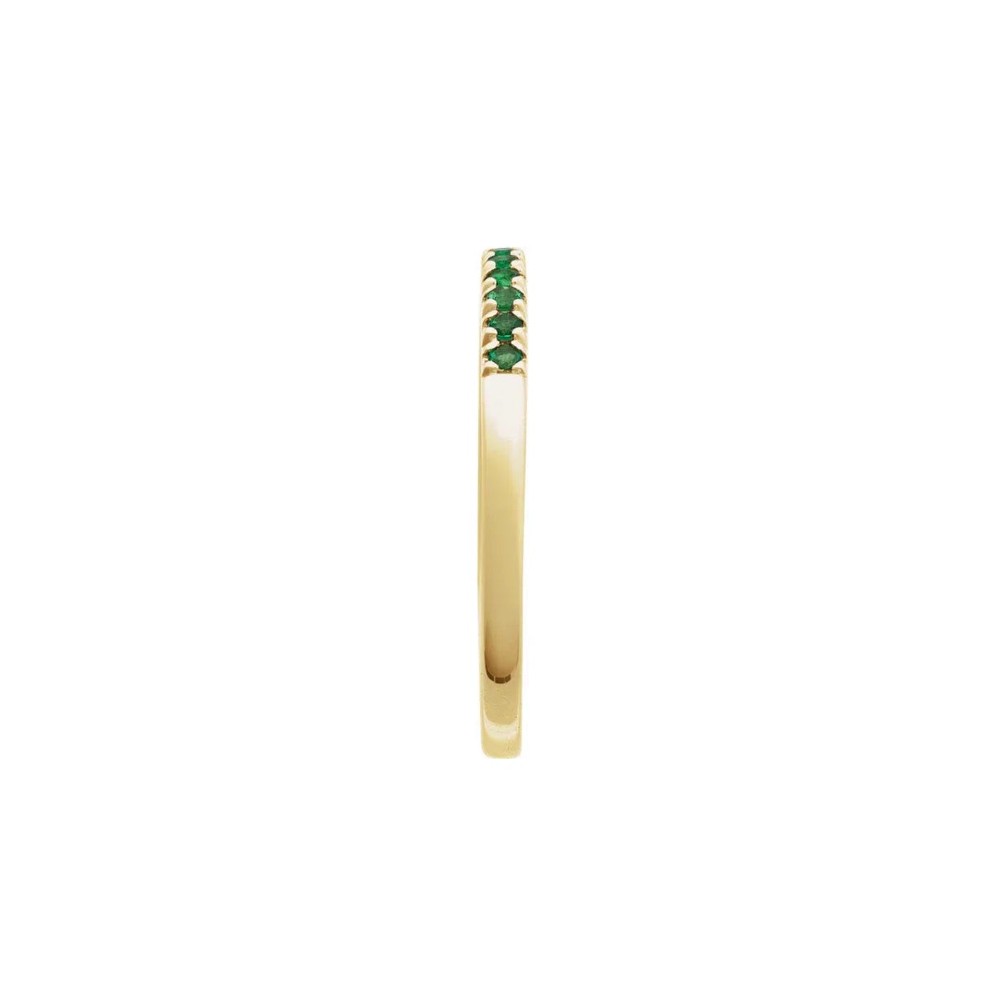 natural gem stackable ring - emerald