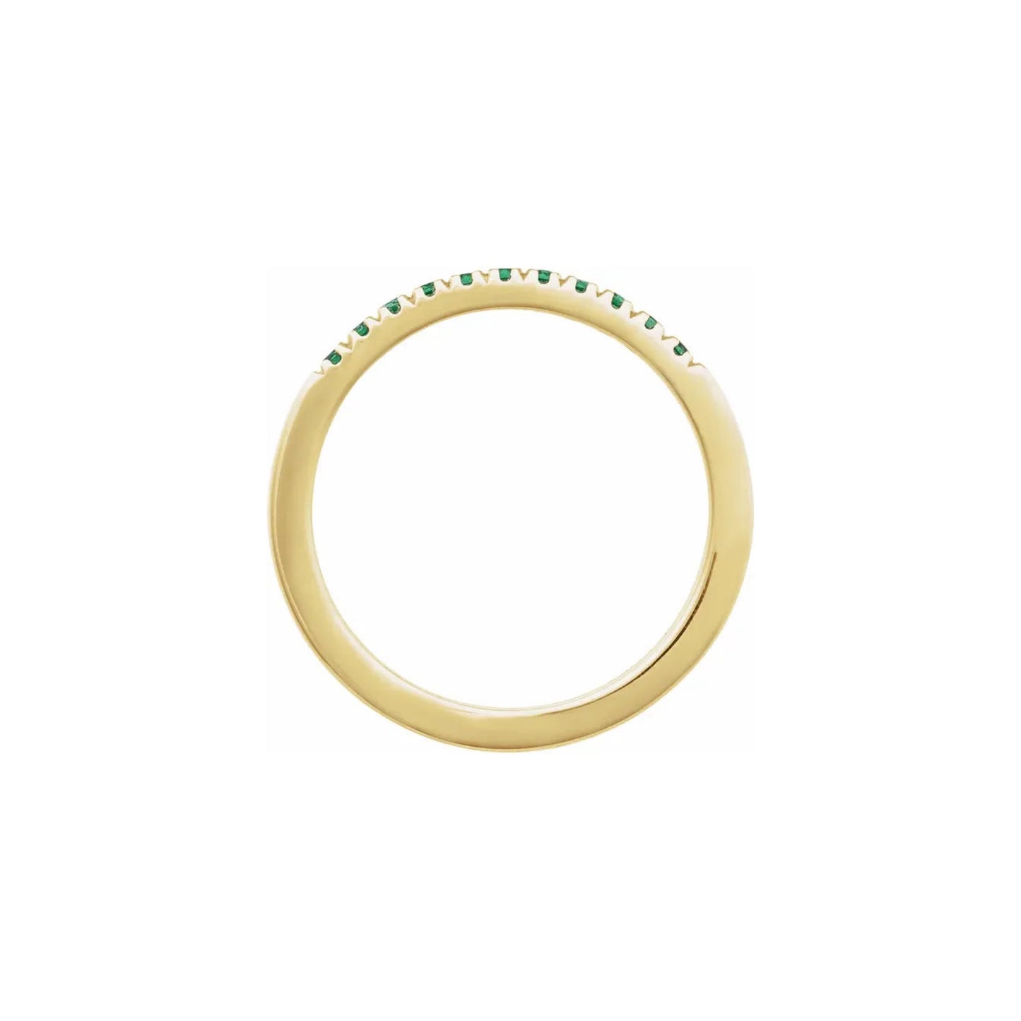 natural gem stackable ring - emerald