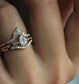 aurora emerald-cut crown ring - grown diamond