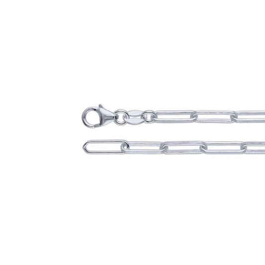 chain necklace / flat oval paperclip - 3mm