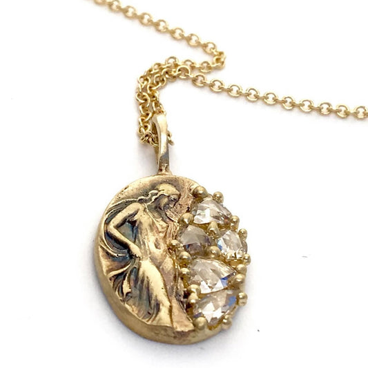 venus pendant necklace - natural diamond
