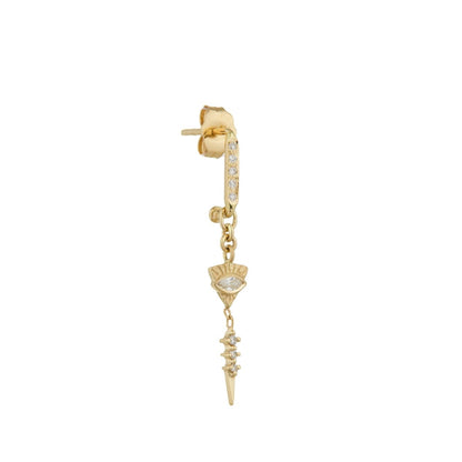 totem sapphire eye & diamonds earrings