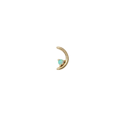 wwake / offset opal arc stud earrings