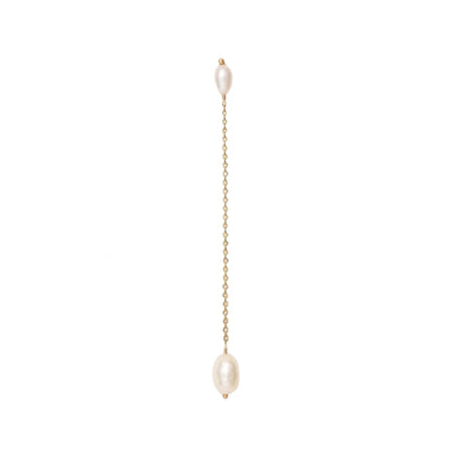 wwake / long pearl shower earring - single