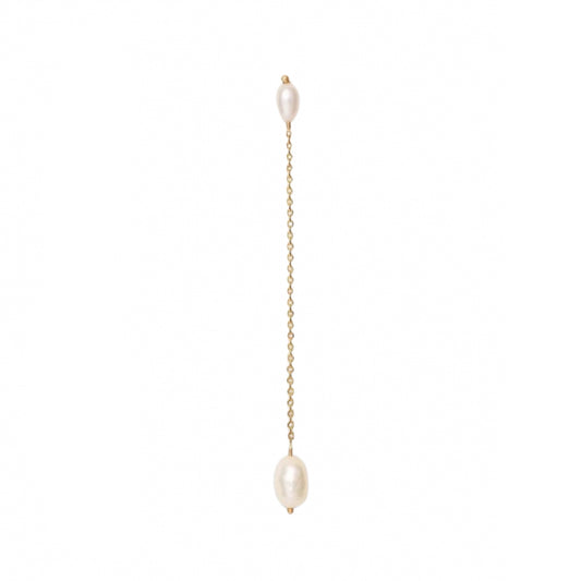 wwake / long pearl shower earring - single