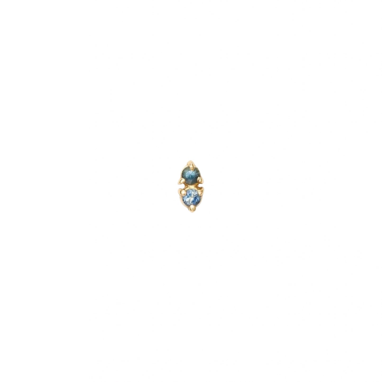 wwake / two-step stud earrings - sapphire