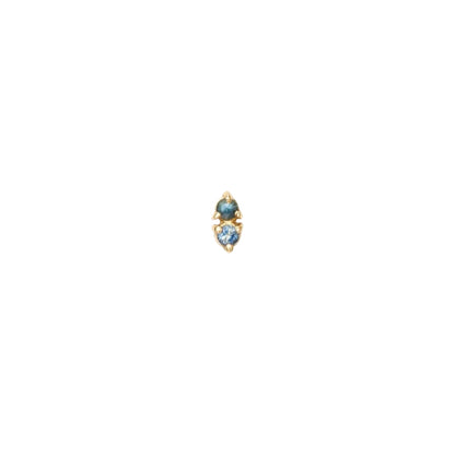 wwake / two-step stud earrings - sapphire
