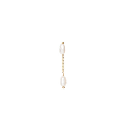 wwake / short pearl shower earring - single