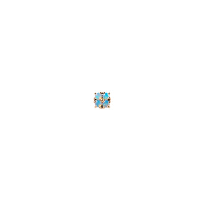 wwake / small opal lattice stud earring - single