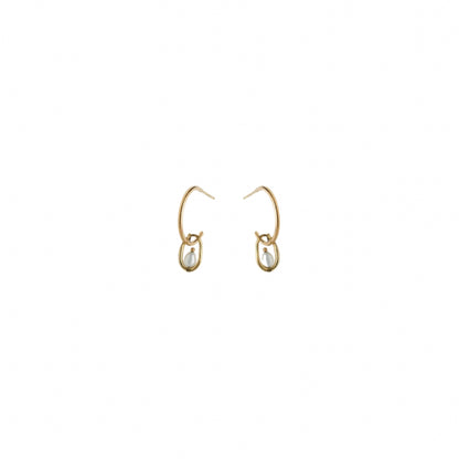 wwake / pearl droplet hoop earrings