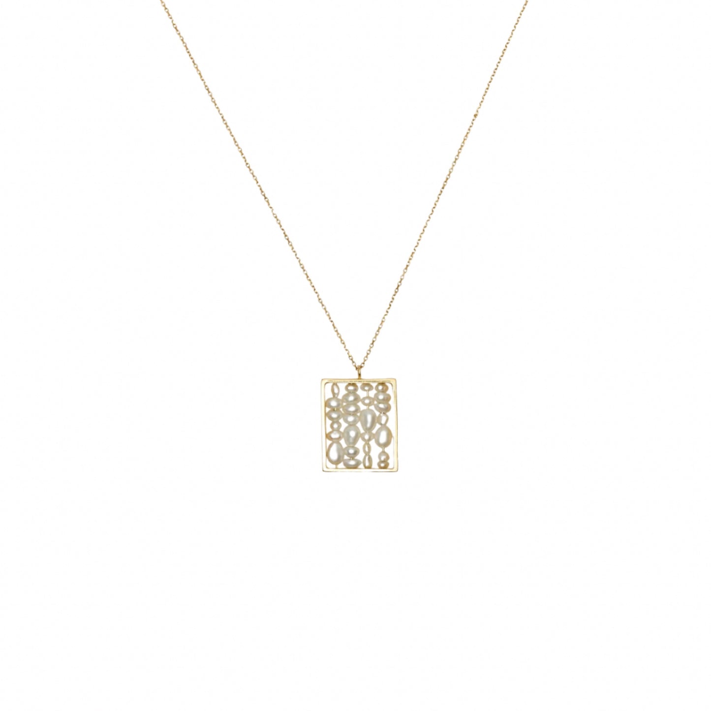 wwake / pearl small weaving necklace