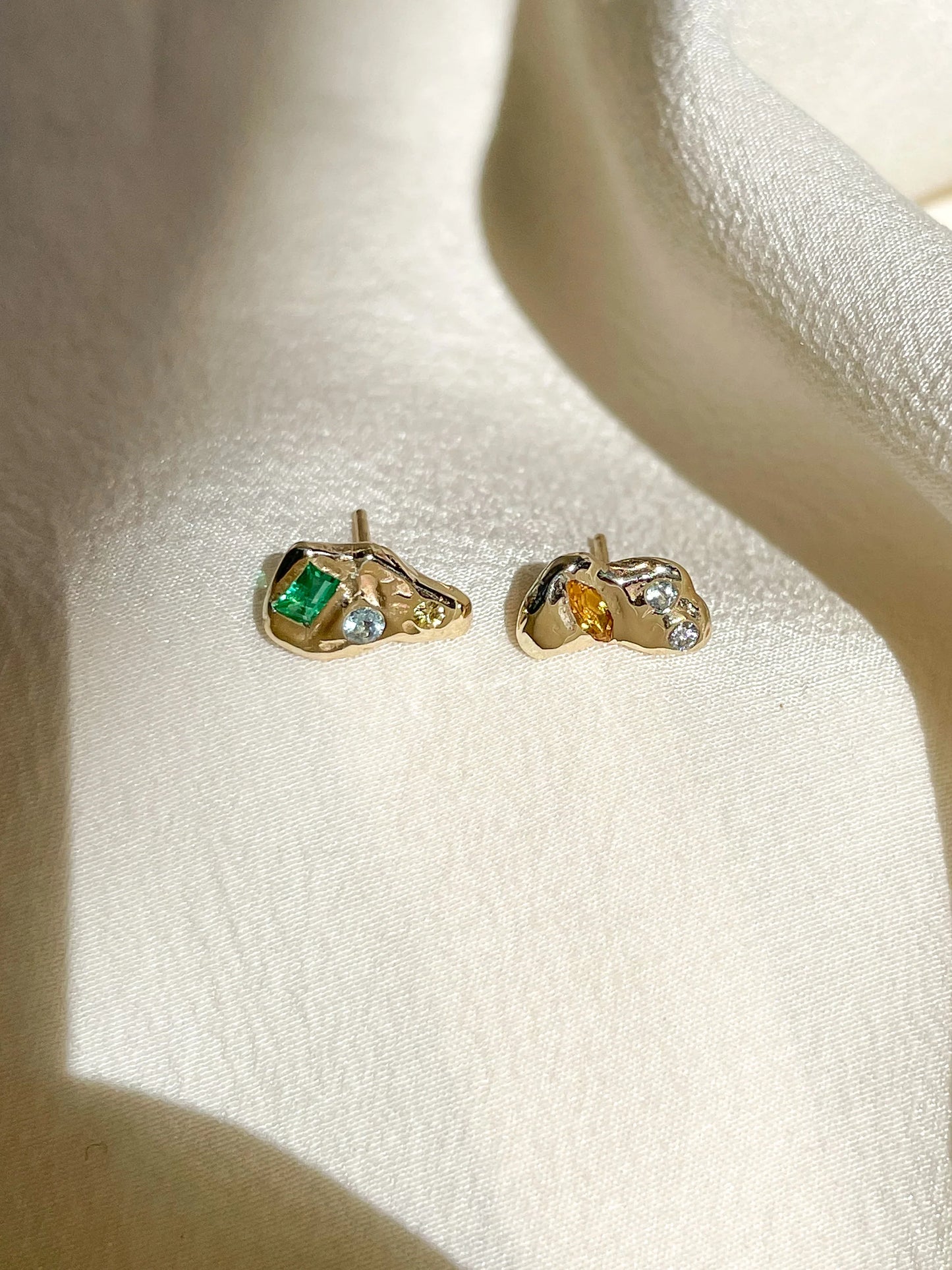 vert vitrail stud earrings