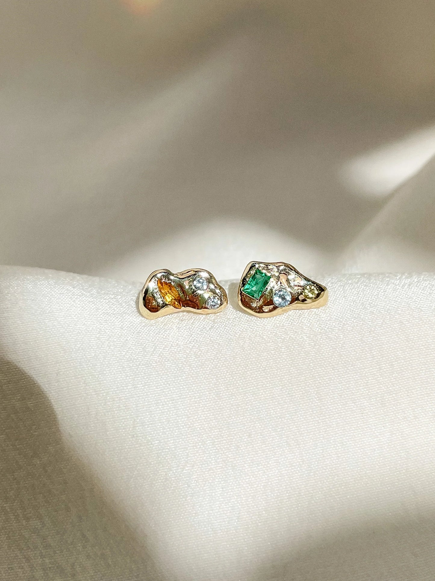 vert vitrail stud earrings